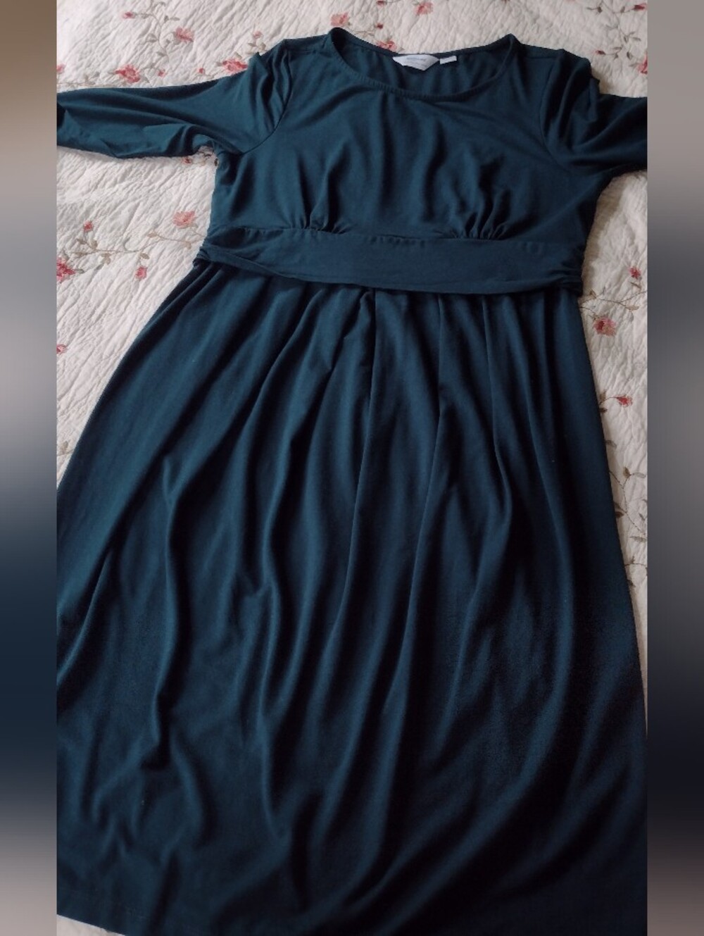Seraphine Maternity BreastfeedinDark Teal Long-Sleeve Knee Length Dress Size 10
